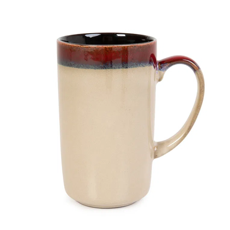 Kubek MENSO beżowo-czerwony 0,6 l