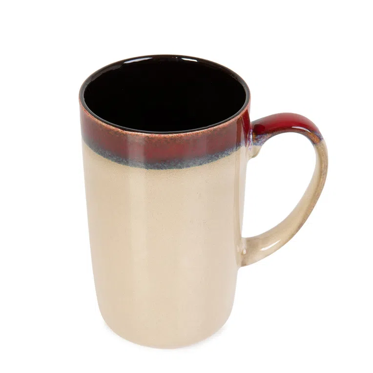 Kubek MENSO beżowo-czerwony 0,6 l