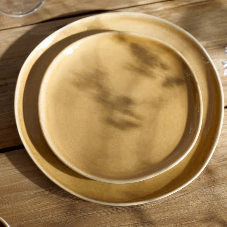 Talerz MYSTIC deserowy musztardowy 21 cm