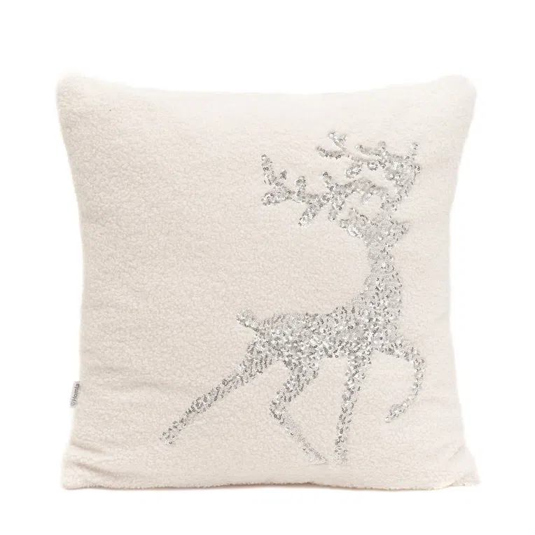 Poszewka NIKO z reniferem w cekiny 45x45 cm