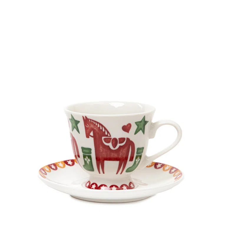 Filiżanka NUKKO ze spodkiem z konikami 0,2 l