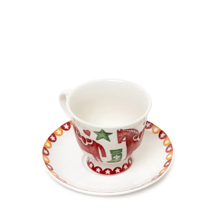 Filiżanka NUKKO ze spodkiem z konikami 0,2 l
