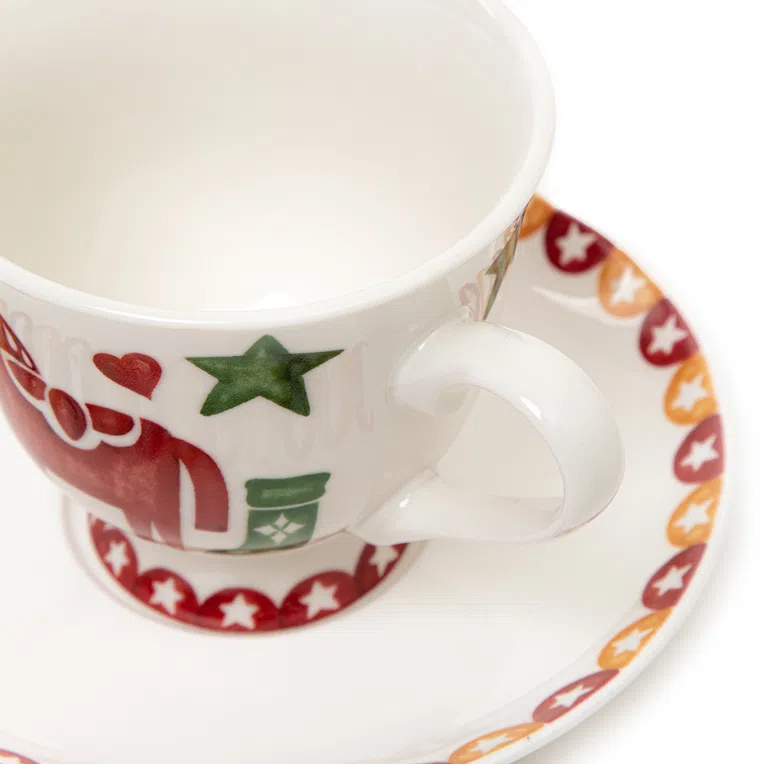 Filiżanka NUKKO ze spodkiem z konikami 0,2 l