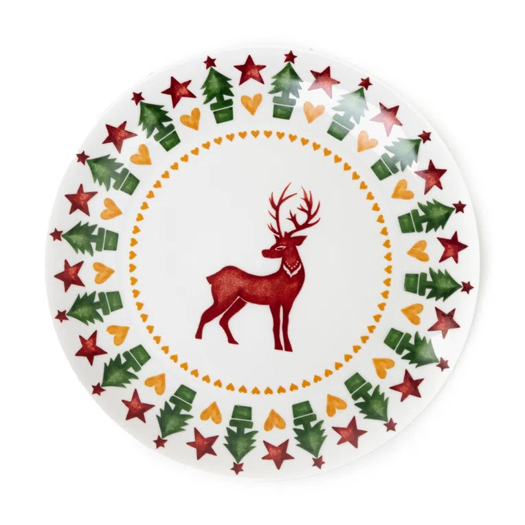 Talerz NUKKO obiadowy z reniferem 26 cm