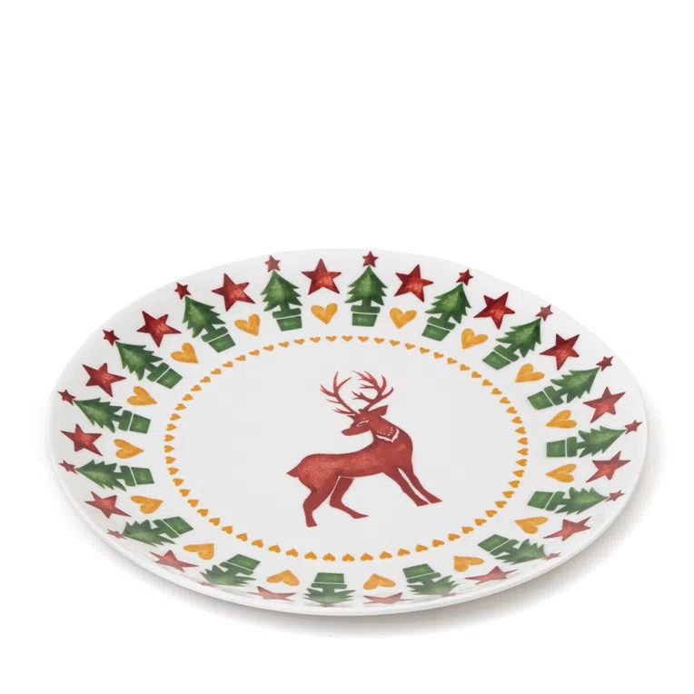 Talerz NUKKO obiadowy z reniferem 26 cm