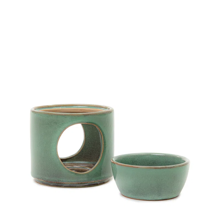 Kominek SOLETO ceramiczny zielony 9,4x9,6 cm