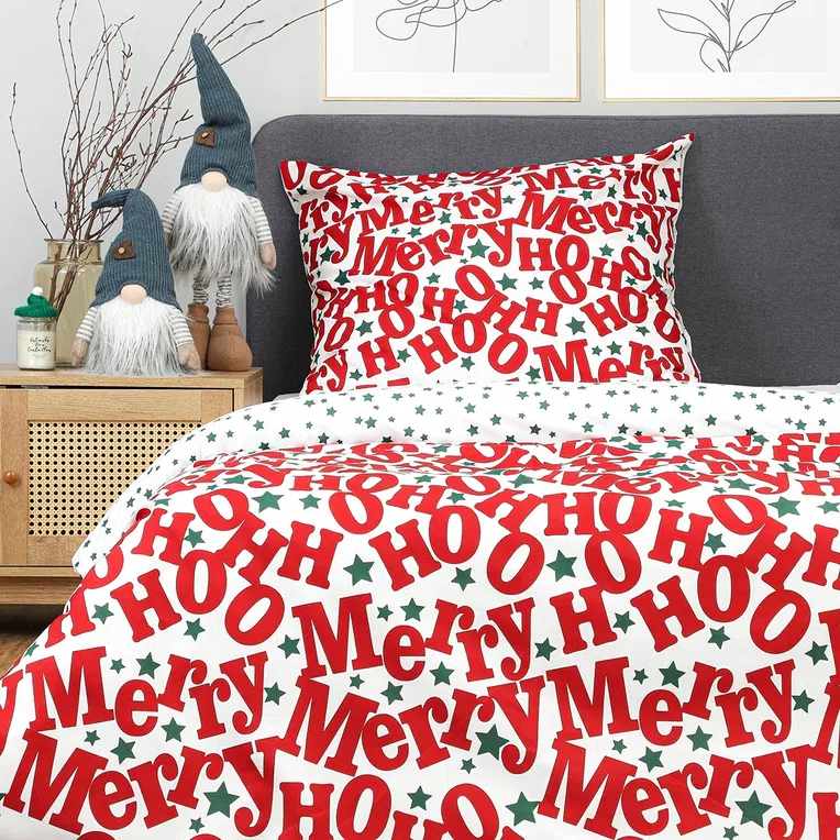 Pościel JOLLY z mikrofibry z motywem świątecznym 140x200 cm + 1*70x80 cm