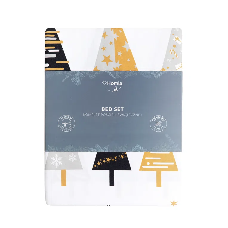 Pościel NATA z mikrofibry w choinki 140x200 cm + 1*70x80 cm