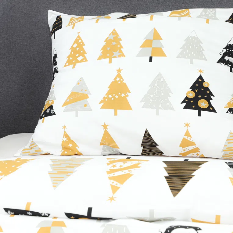 Pościel NATA z mikrofibry w choinki 140x200 cm + 1*70x80 cm