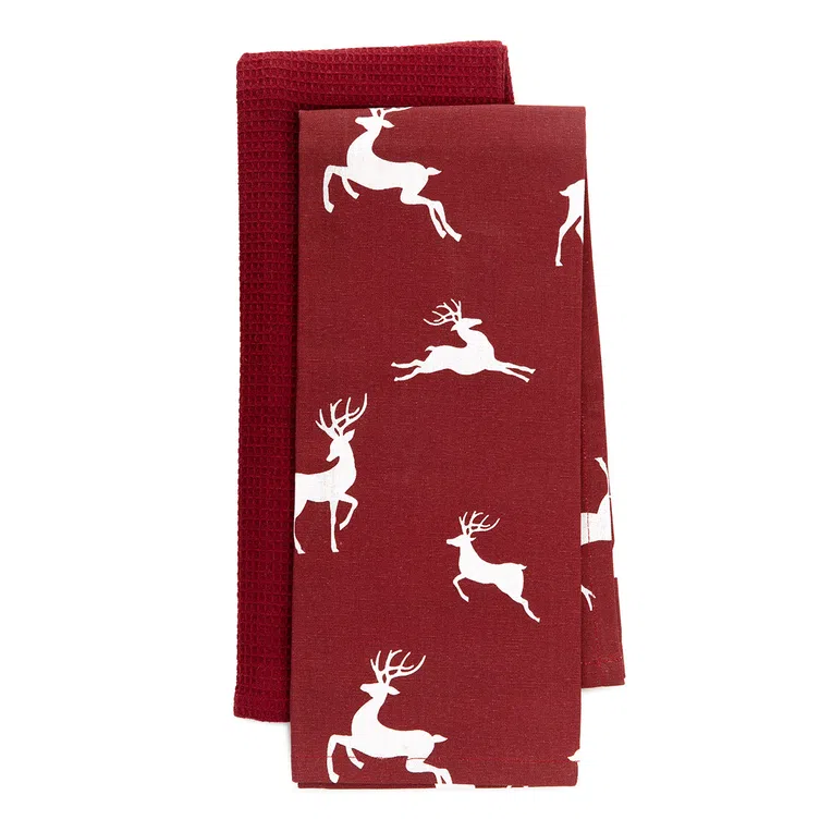 Zestaw ścierek kuchennych RENAR czerwonych 2*45x70 cm