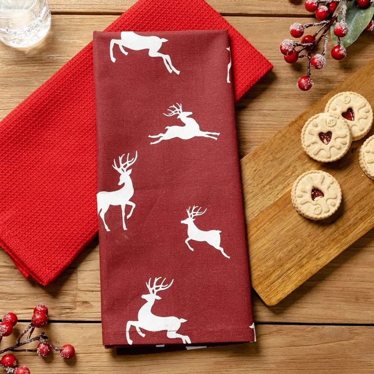 Zestaw ścierek kuchennych RENAR czerwonych 2*45x70 cm