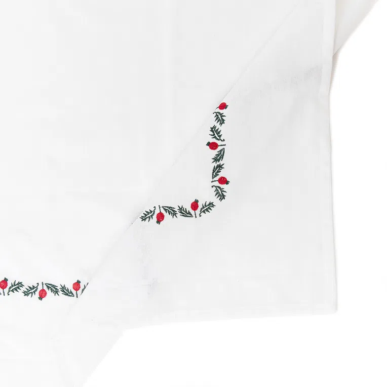 Obrus ILEX biały z lamówką 150x220 cm