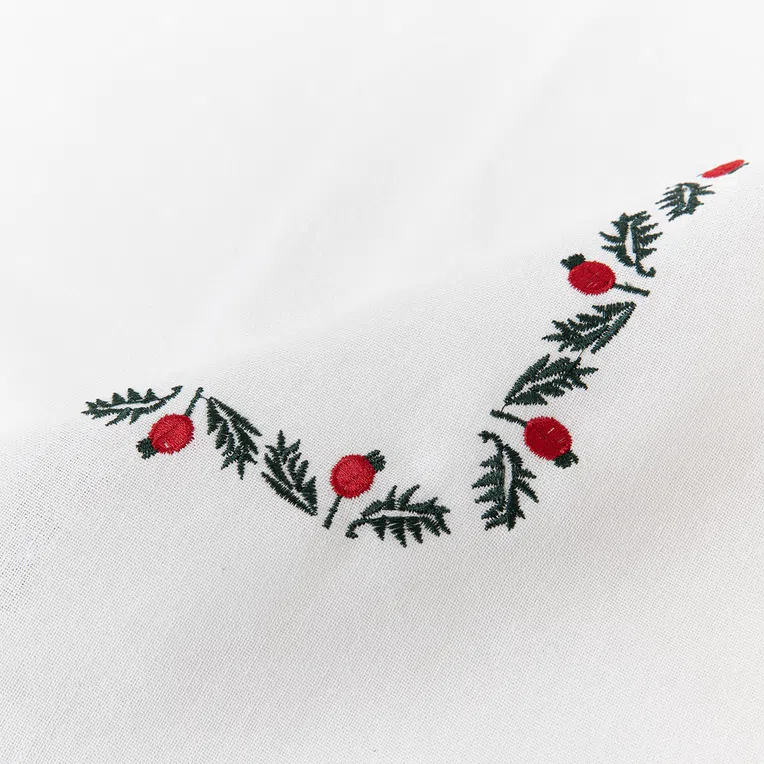 Obrus ILEX biały z lamówką 150x220 cm