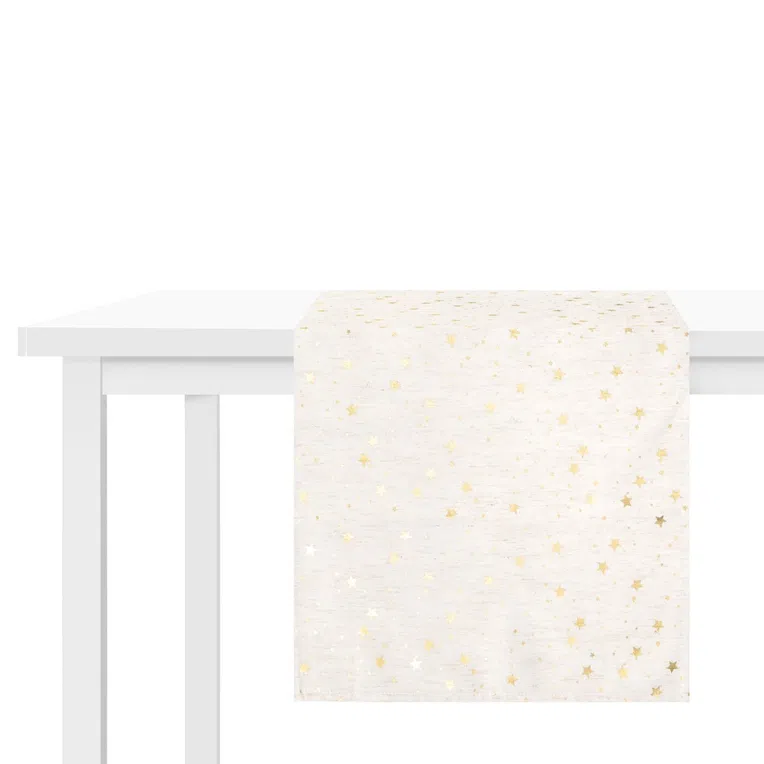Bieżnik STARSE w gwiazdki biały 40x160 cm
