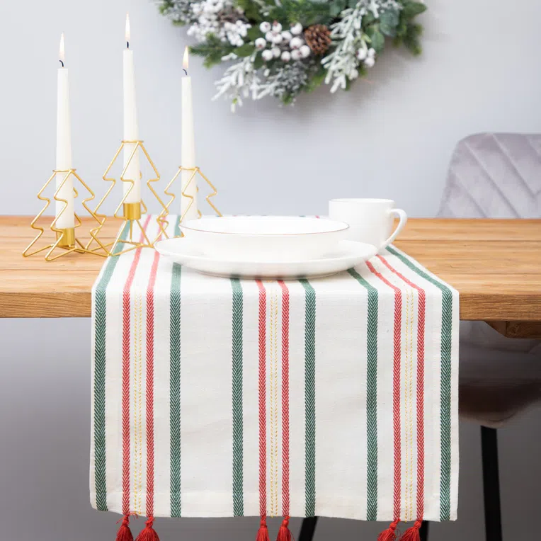 Bieżnik STRIMLER świąteczny w paski 40x160 cm