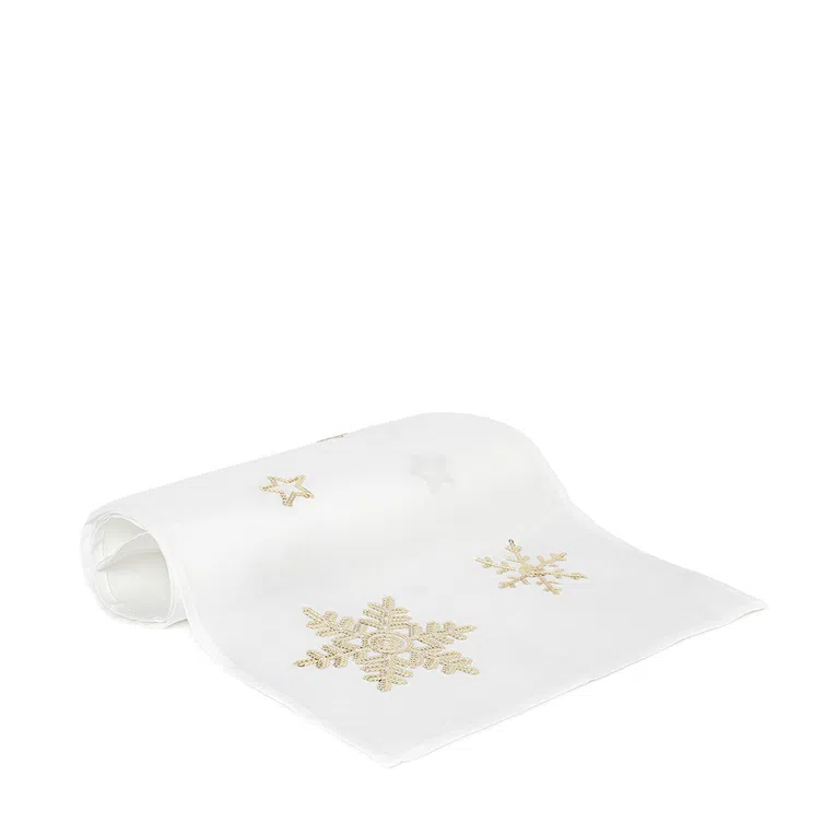 Bieżnik ISVEJ biały w cekiny 40x160 cm