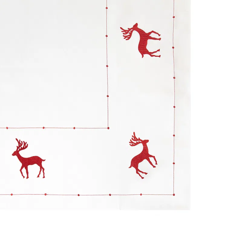 Obrus RODE biały z haftem 130x180 cm