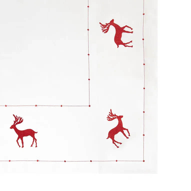 Obrus RODE biały z haftem 150x220 cm