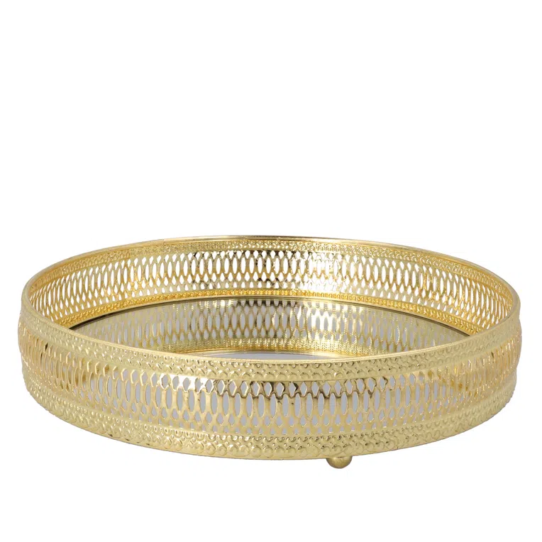 Taca ozdobna DIDI złota 25x5 cm