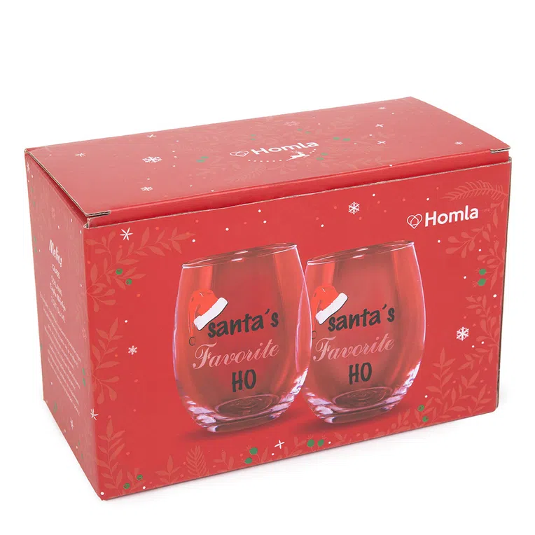 Szklanka MELIOS czapka Mikołaja, 2 szt. 0,6 ml