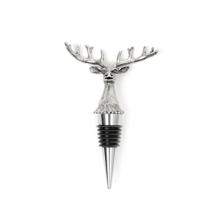 Korek REINDEER do wina srebrny jeleń 12x7 cm