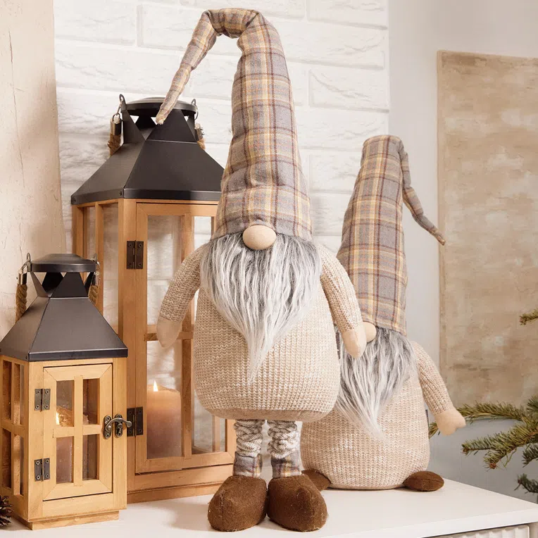 Skrzat VIRI krasnal beżowy z teleskopowymi nogami 90 cm