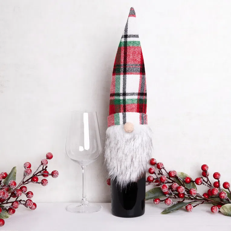 Pokrowiec ELIAS na wino w kratę 33 cm