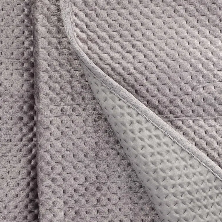 Narzuta ZEMI welurowa szara 220x240 cm