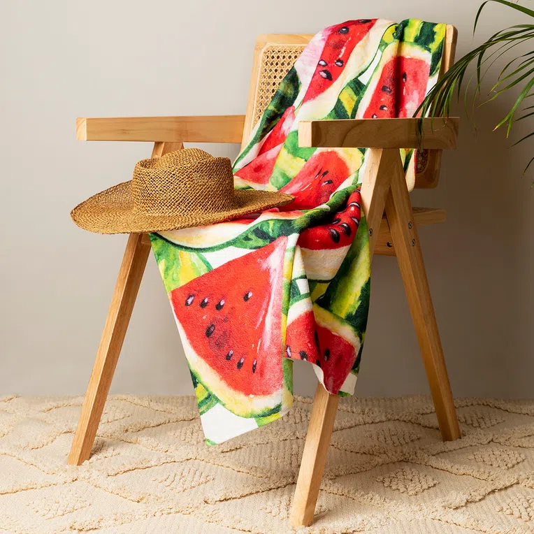 Ręcznik plażowy VERANO z nadrukiem w arbuzy 70x140