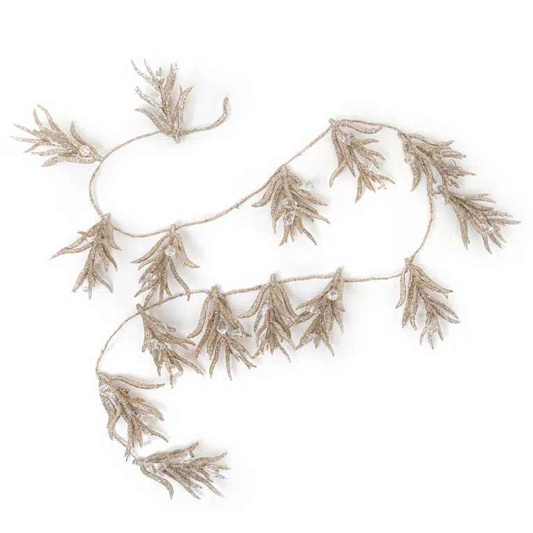 Łańcuch LUCIDO gałązki z kryształkami szampańskie złoto 110 cm