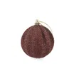 Bombki LANTINA brokatowe brązowe i złote 4 szt 8 cm