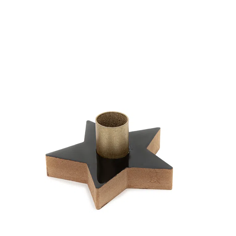 Świecznik MONTERI czarna gwiazdka 9 cm