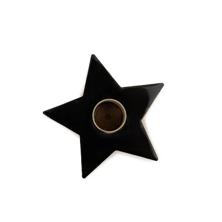 Świecznik MONTERI czarna gwiazdka 9 cm