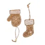Zawieszka SORANO drewniana bucik i rękawica, 2 szt 11 cm