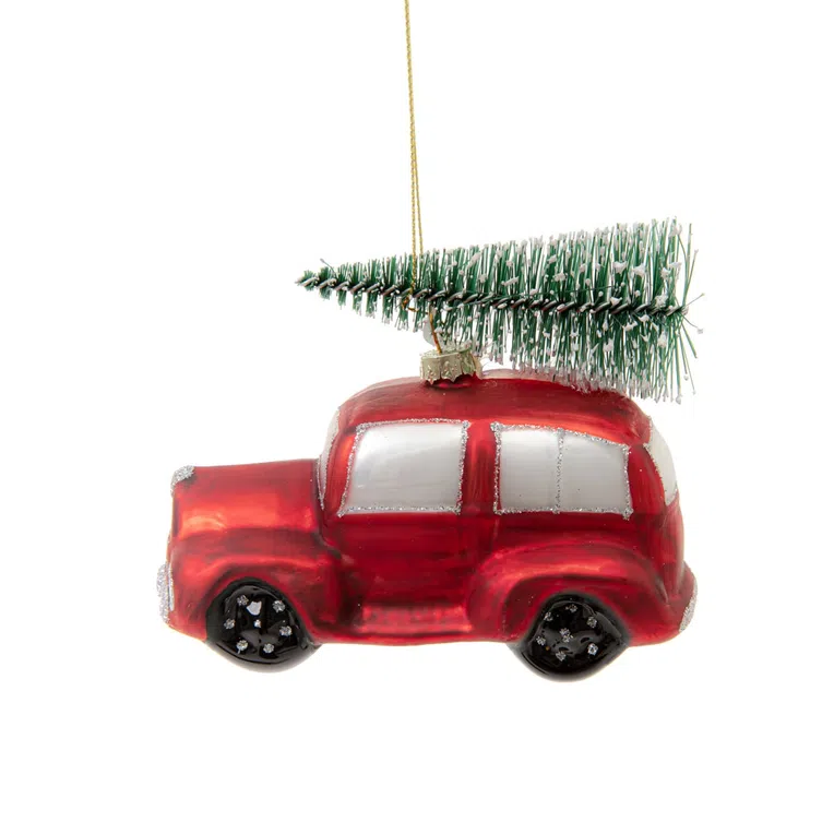 Bombka FAVER szklana autko 12 cm