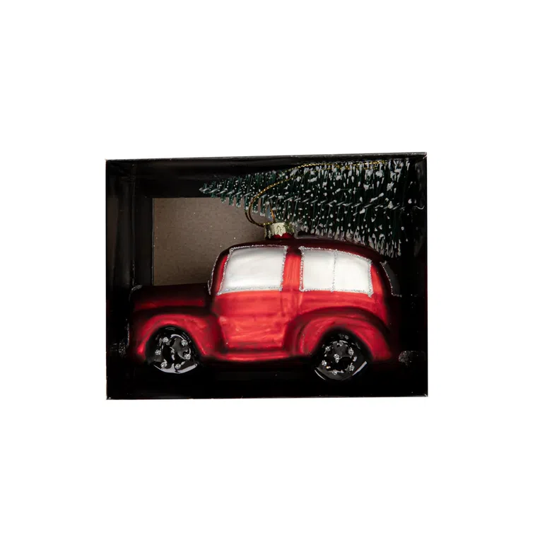 Bombka FAVER szklana autko 12 cm