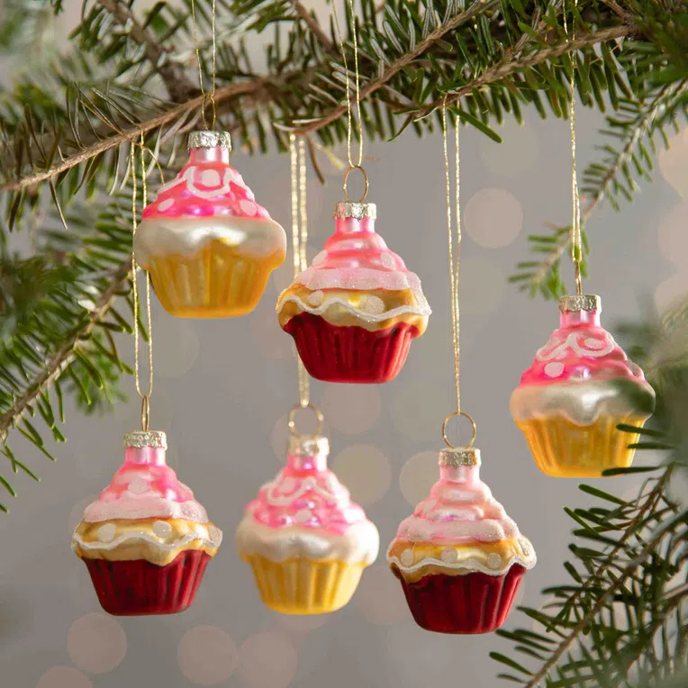 Bombki FAVER szklane babeczki 6 szt.