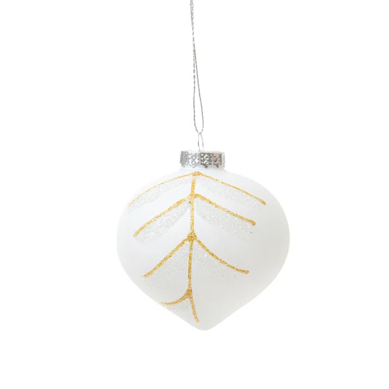 Bombki RICCA ze złotymi zdobieniami 3 szt.