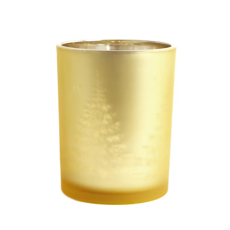 Lampion LANCY duży złoty z choinką 10x13 cm