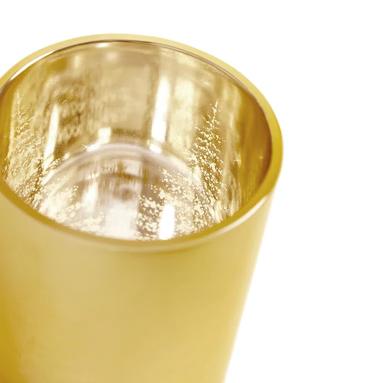 Lampion LANCY duży złoty z choinką 10x13 cm