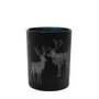 Lampion LANCY duży czarny z reniferami 10x13 cm