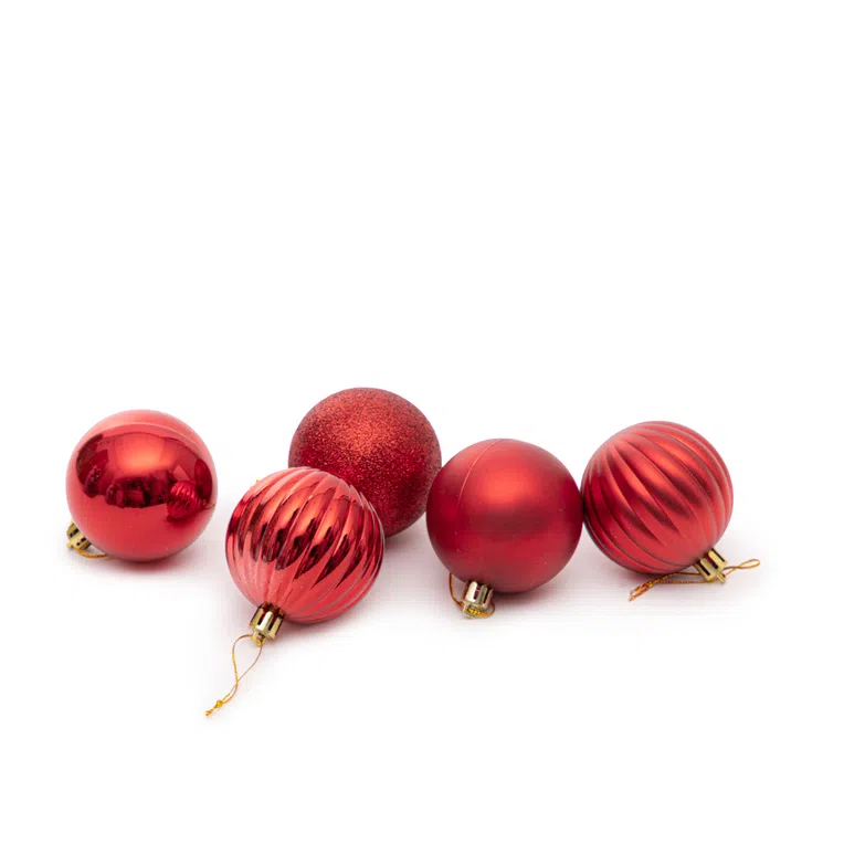 Bombki RIJA czerwone, 30 szt. 6 cm