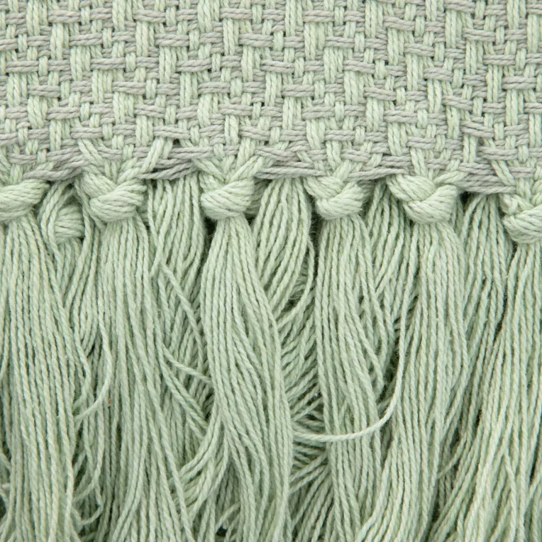 Pled MORRIS pistacjowy z frędzlami 130x170 cm
