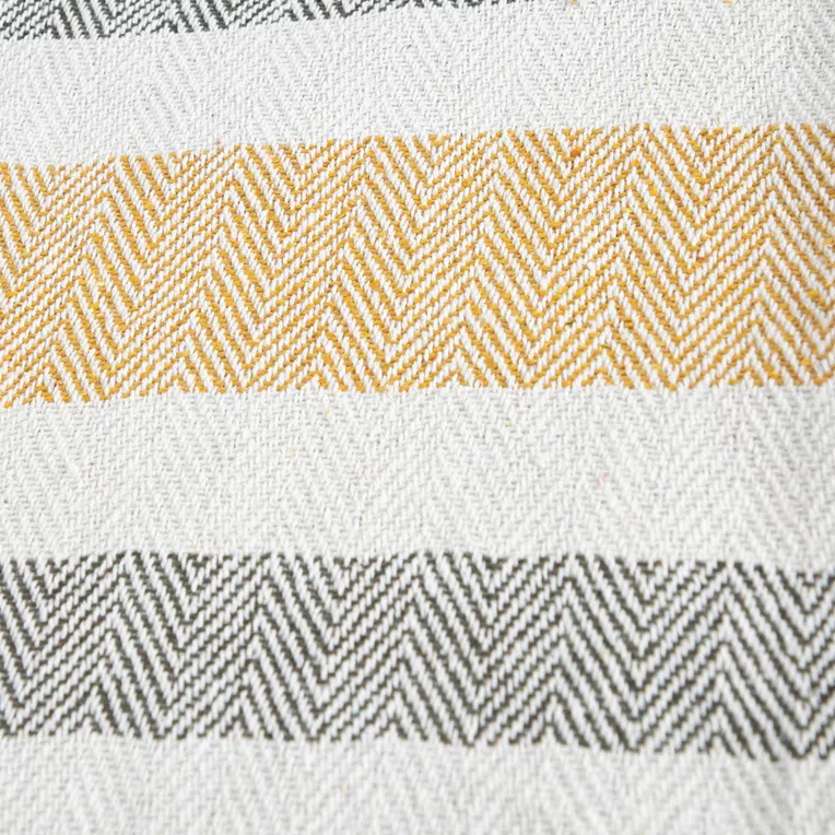 Pled BALER z musztardowymi frędzlami 130x170 cm