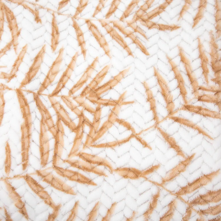 Koc BLOS w liście beżowe 150x200 cm