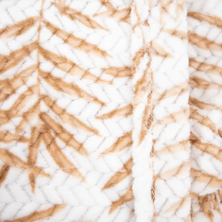 Koc BLOS w liście beżowe 150x200 cm