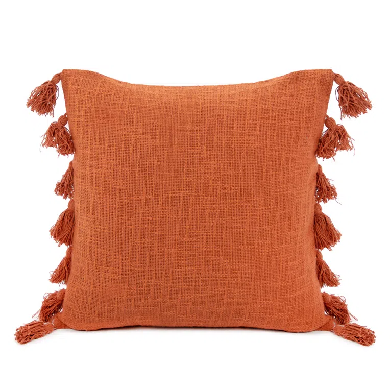 Poszewka DREL z frędzlami brązowa 45x45 cm