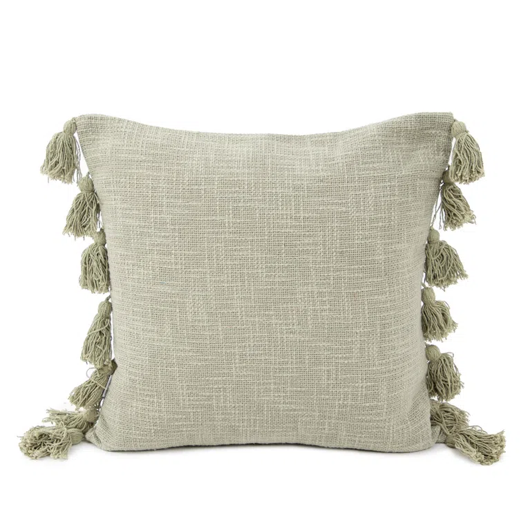 Poszewka DREL z frędzlami pistacjowa 45x45 cm