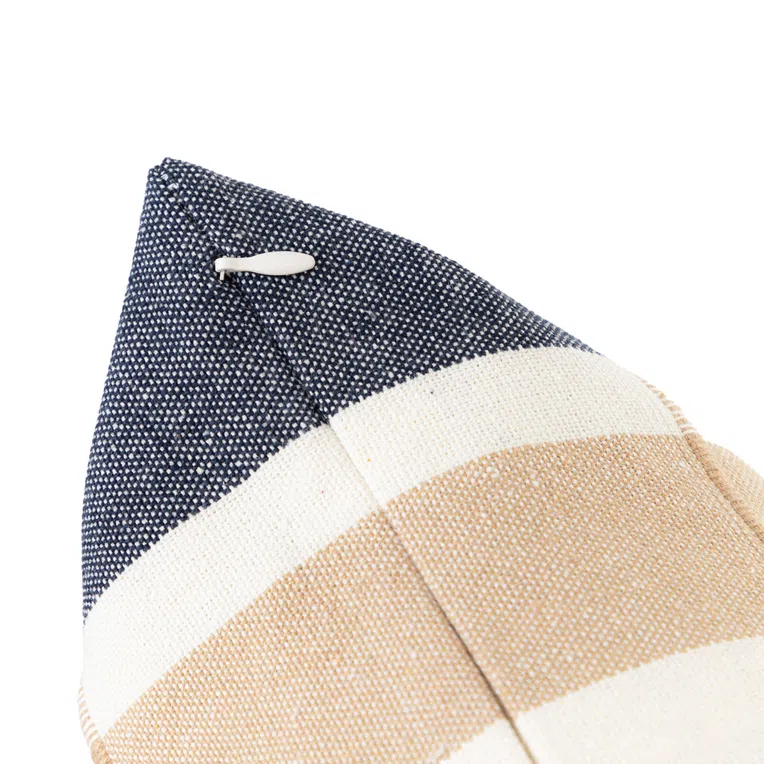 Poszewka REZZA w beżowo niebieskie paski 45x45 cm