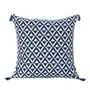 Poszewka ALTARA w romby z frędzlami granatowa 45x45 cm